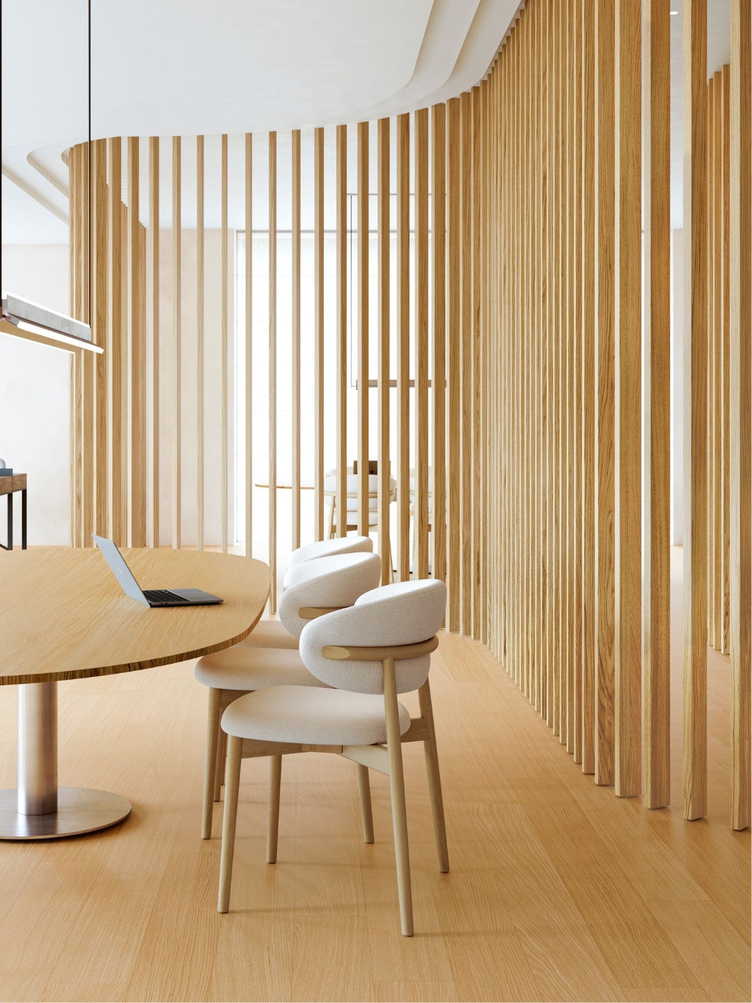Astrata Slats match Shinnoki Natural Oak - office design - wood veneer