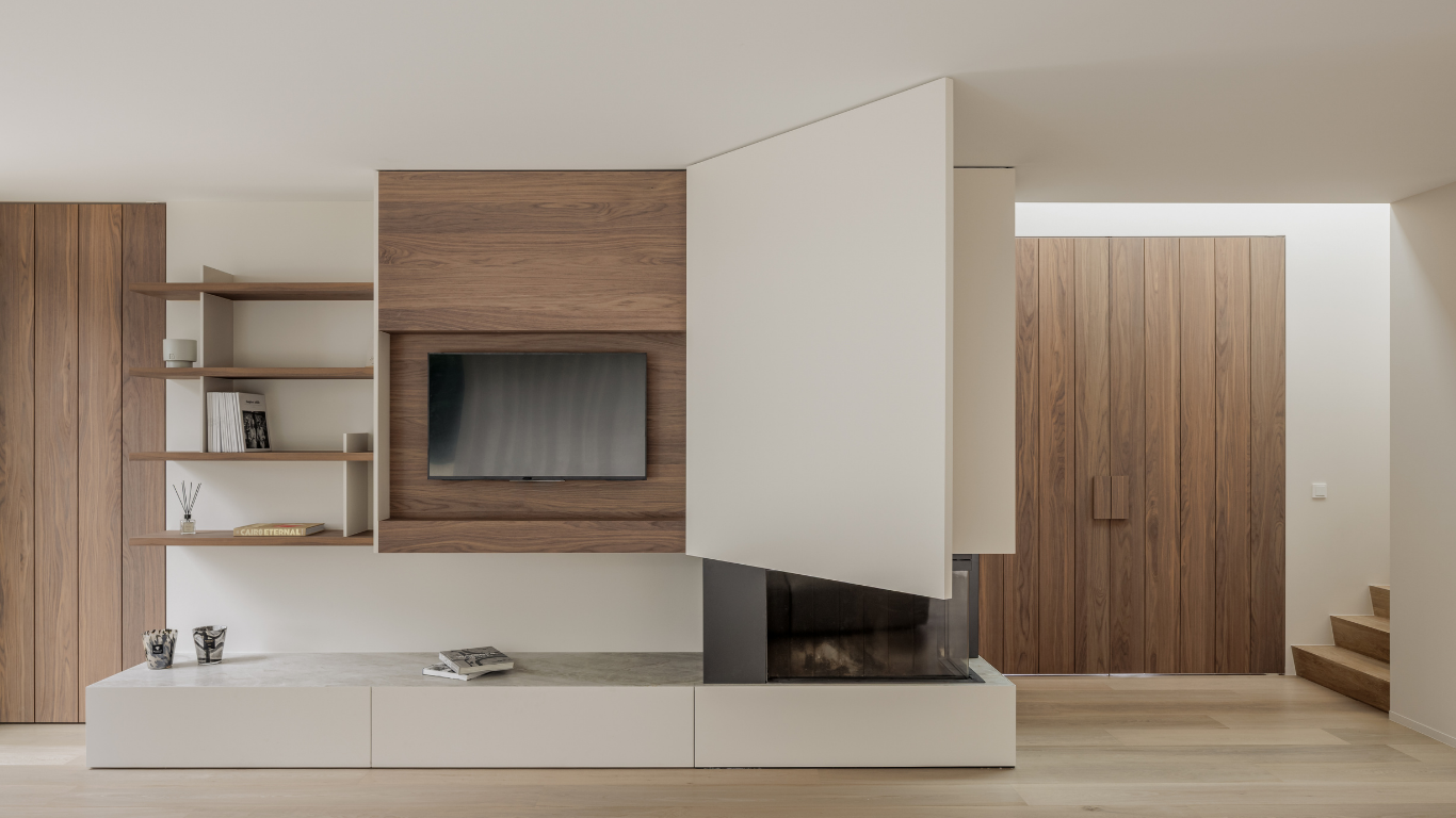 Living room in Shinnoki Frozen Walnut