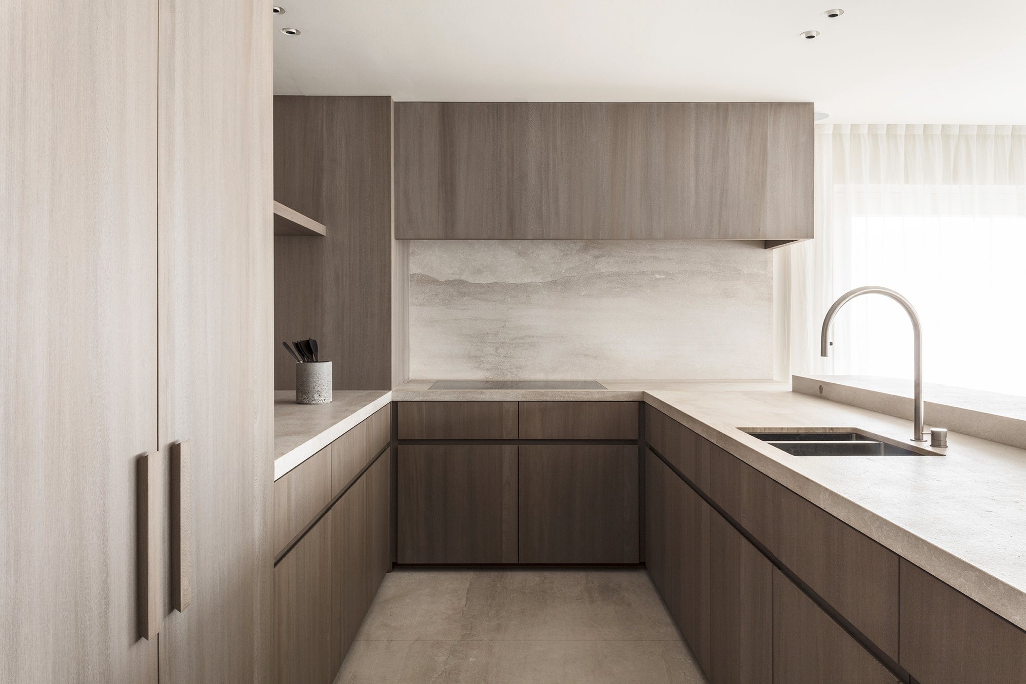 kitchen - grey elm - total wood solutions - veneer wood - veneer grey elm