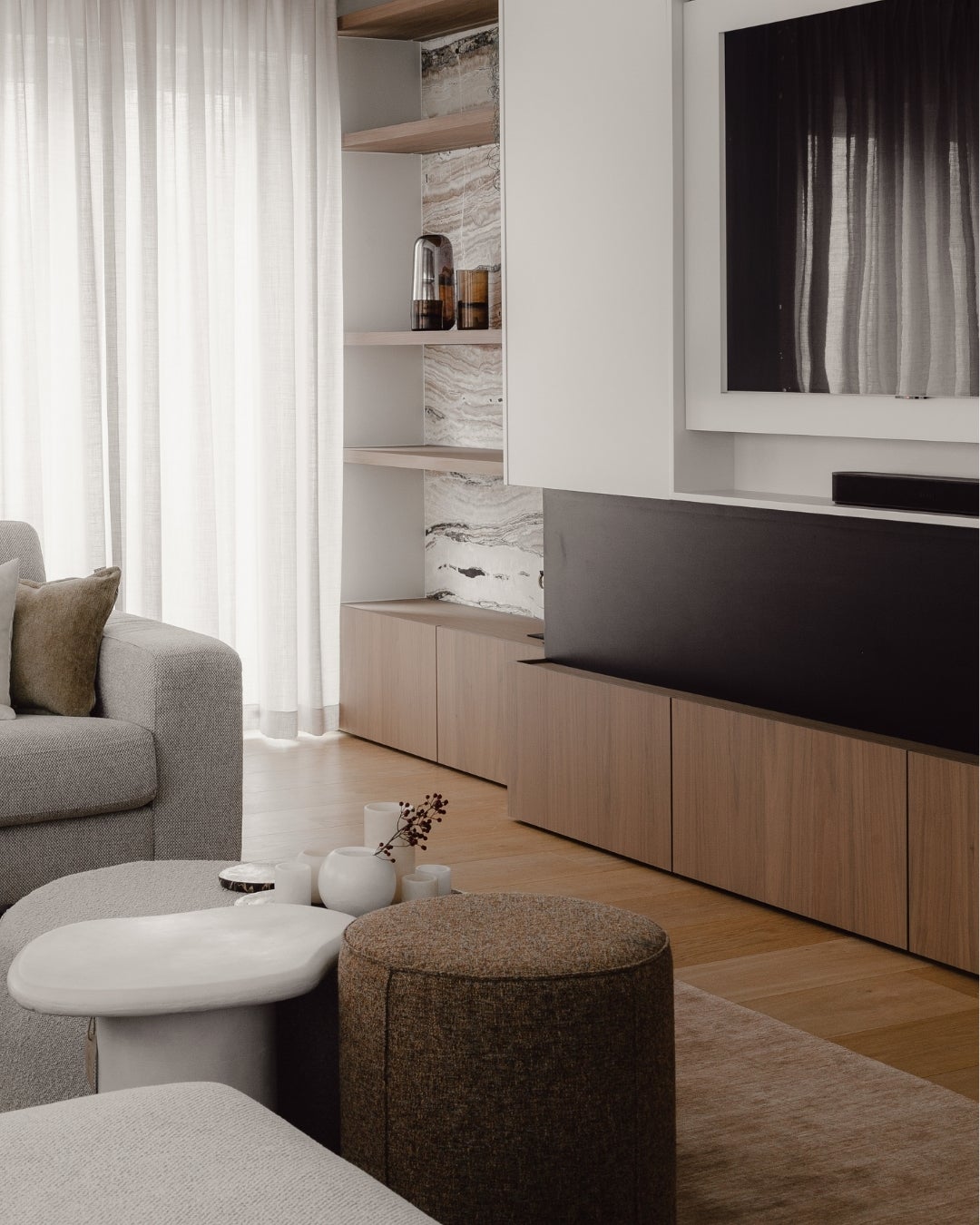 Kitchen design - project with Shinnoki frozen walnut - wood veneer - decospan