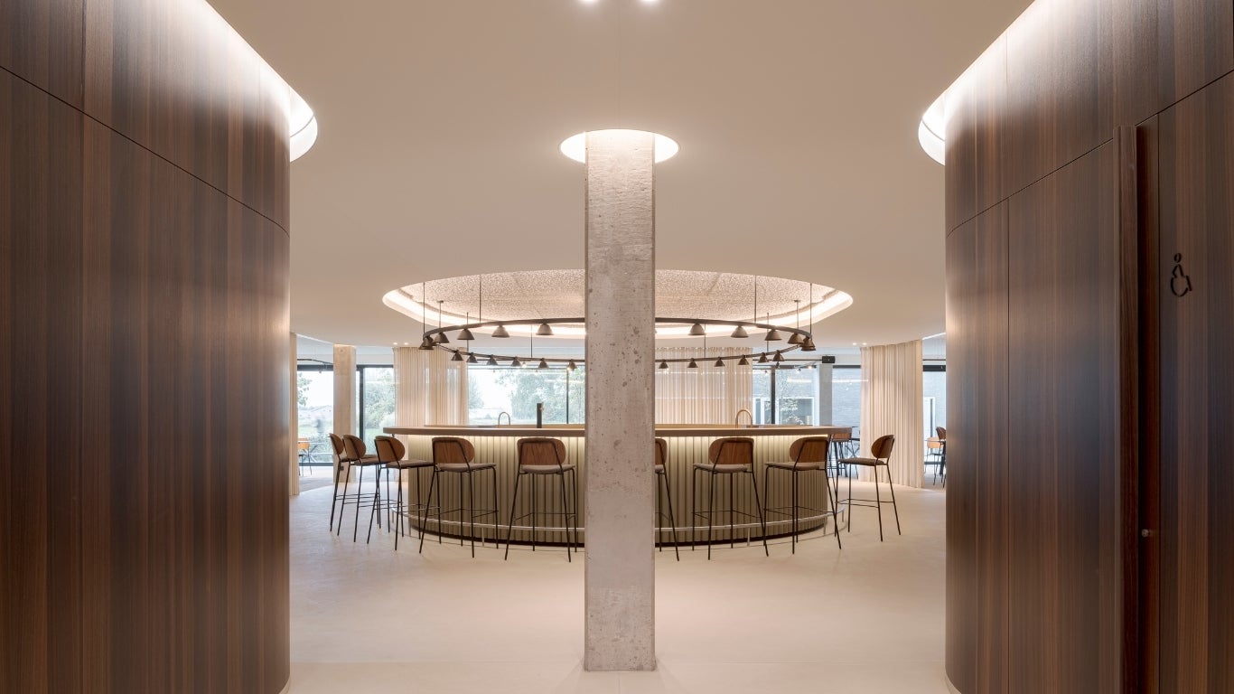 Office project with Shinnoki Shadow Eucalyptus wood veneer