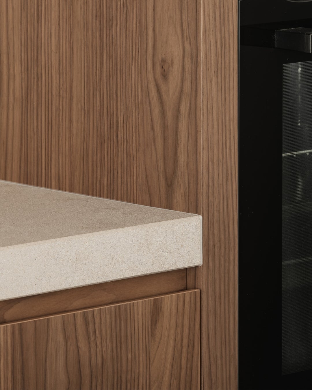 Projet poolhouse Studio Mas walnut veneer