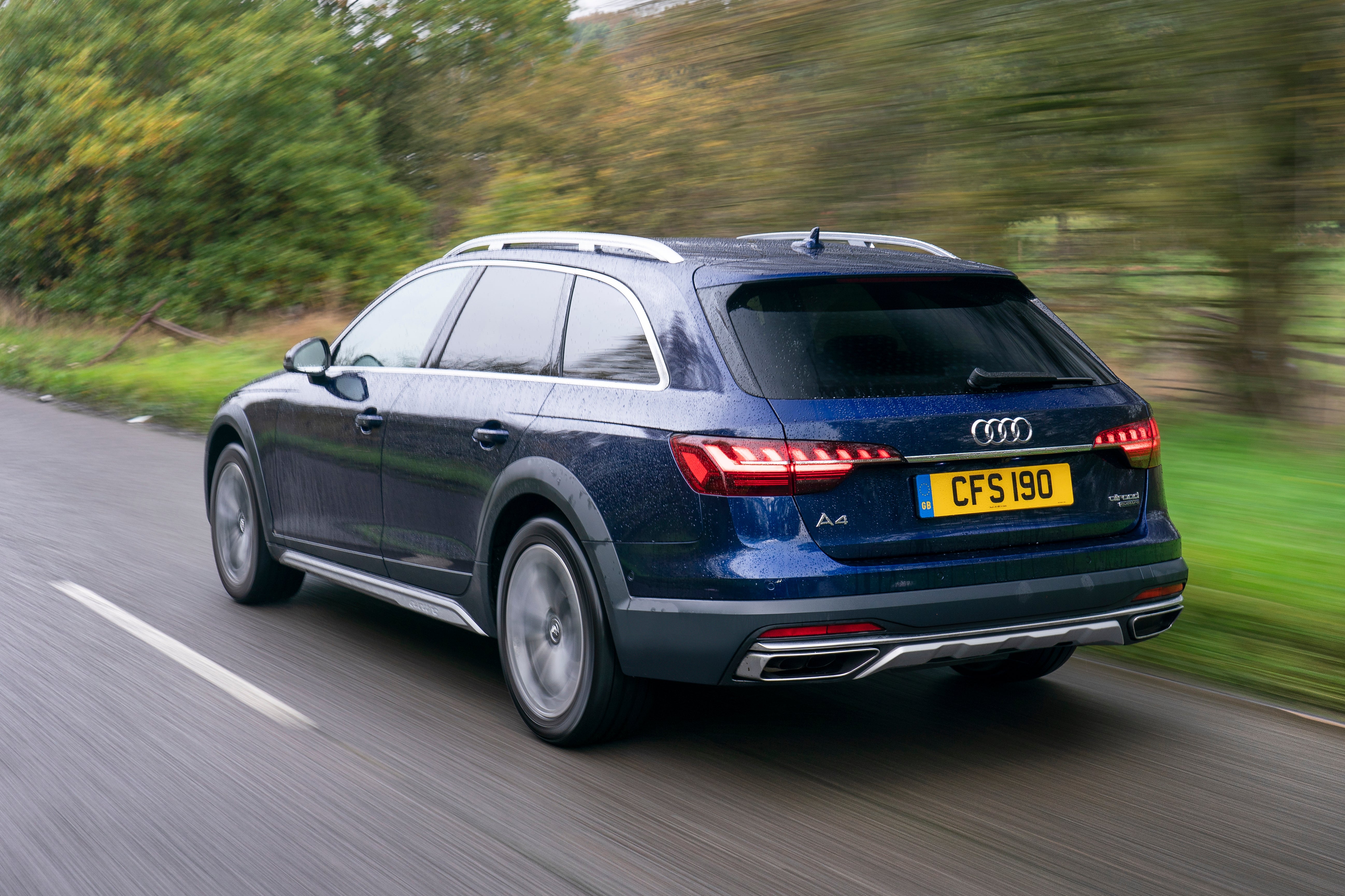 Audi A4 Allroad (2015-2022) Review: exterior rear three quarter image of the Audi A4 Allroad on the road