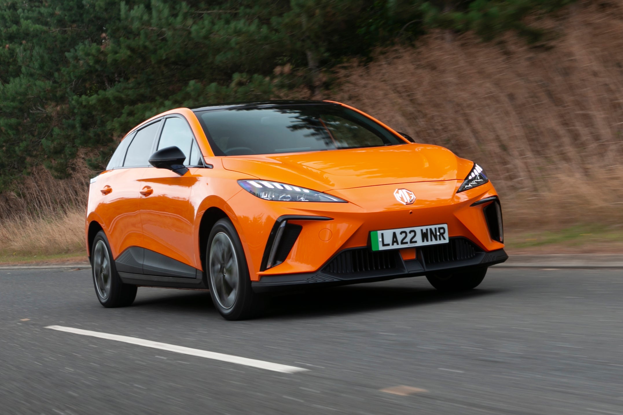 MG4 EV Review: front three quarter dynamic