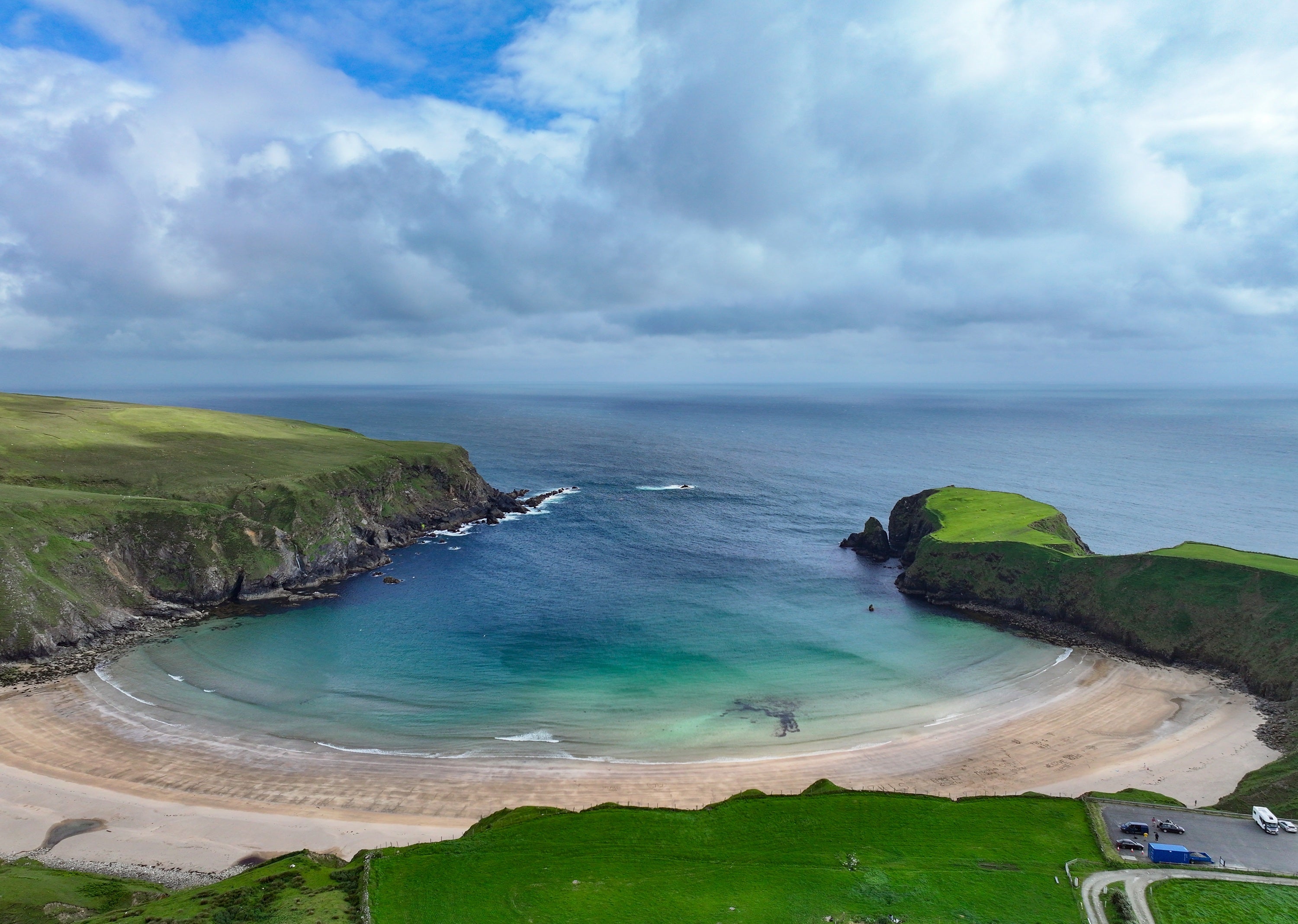 Aerial view of a  beach and coast