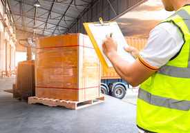 Skladník píšící na desky