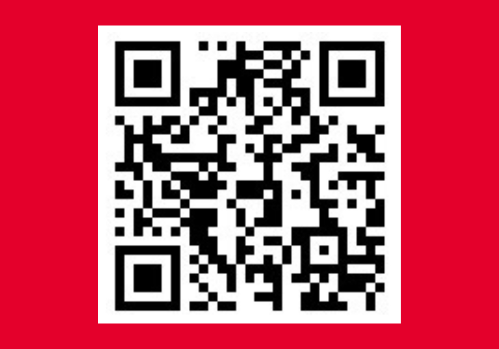 Kod qr na czerwonym tle