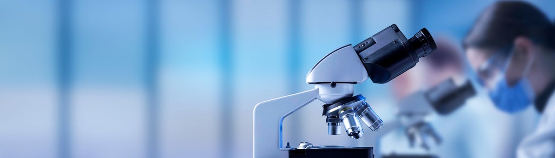 Detailní záběr mikroskopu