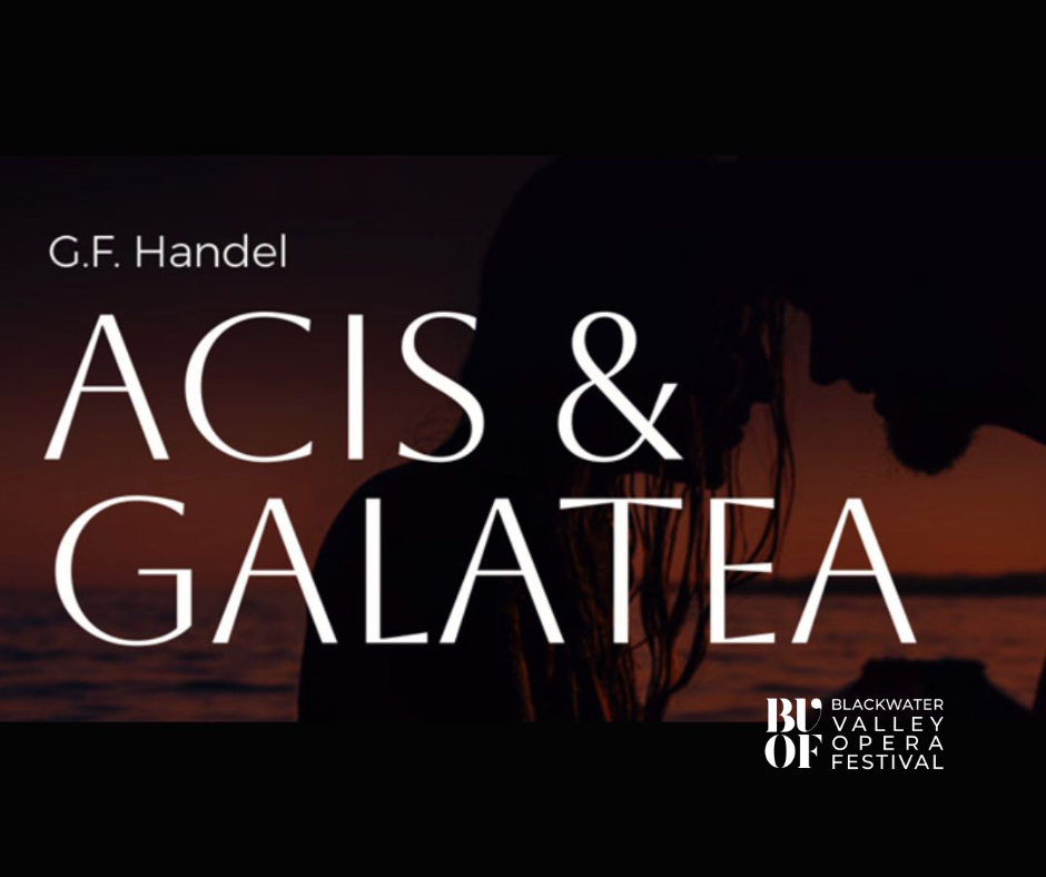 Acis and Galatea St Carthage’s Cathedral BVOF 2026, Dark poster with white text