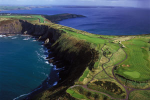 A narrow strip of land at the Old Head of Kinsale in County Cork.
