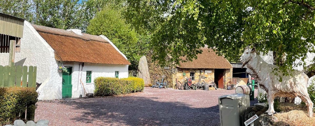 Traditional thatched cottage in Kerry Bog Village Museum