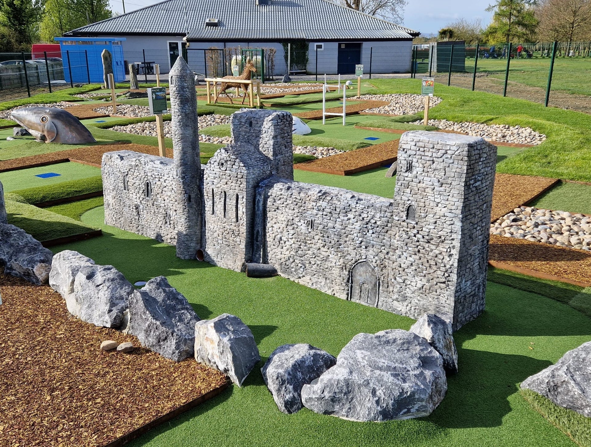 Model of Rock of Cashel in a mini golf course