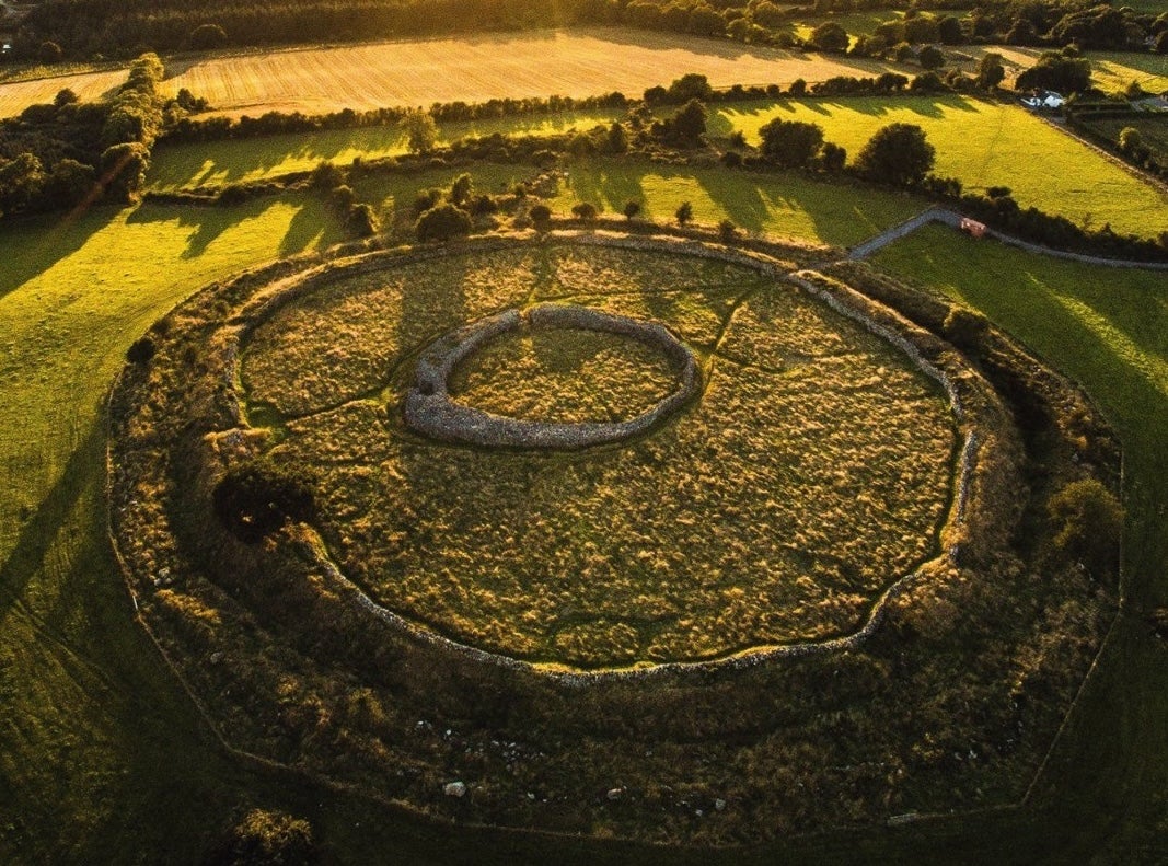 aerial view of Rathgall Stone Fort, Co Carlow