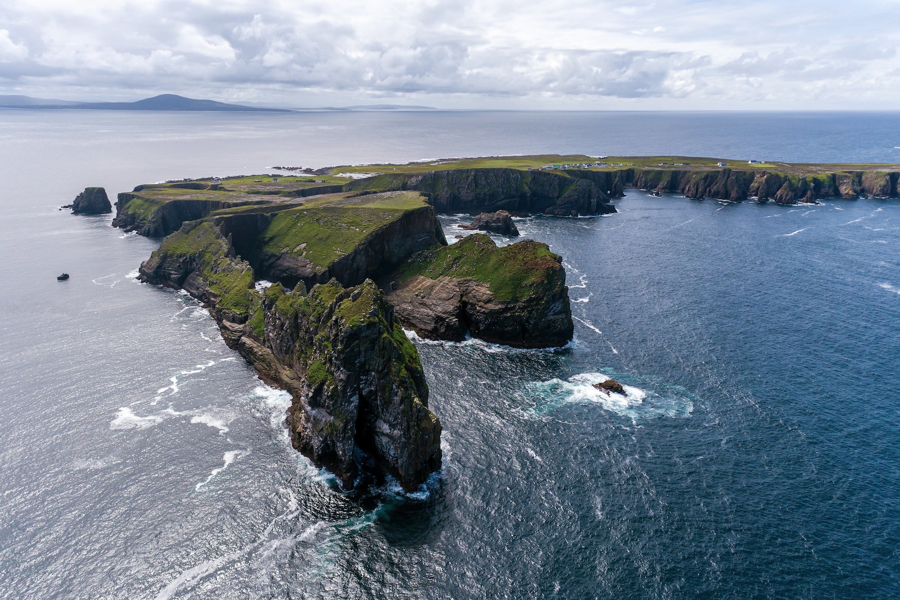 Aerial view of Tory Island in County Donegal