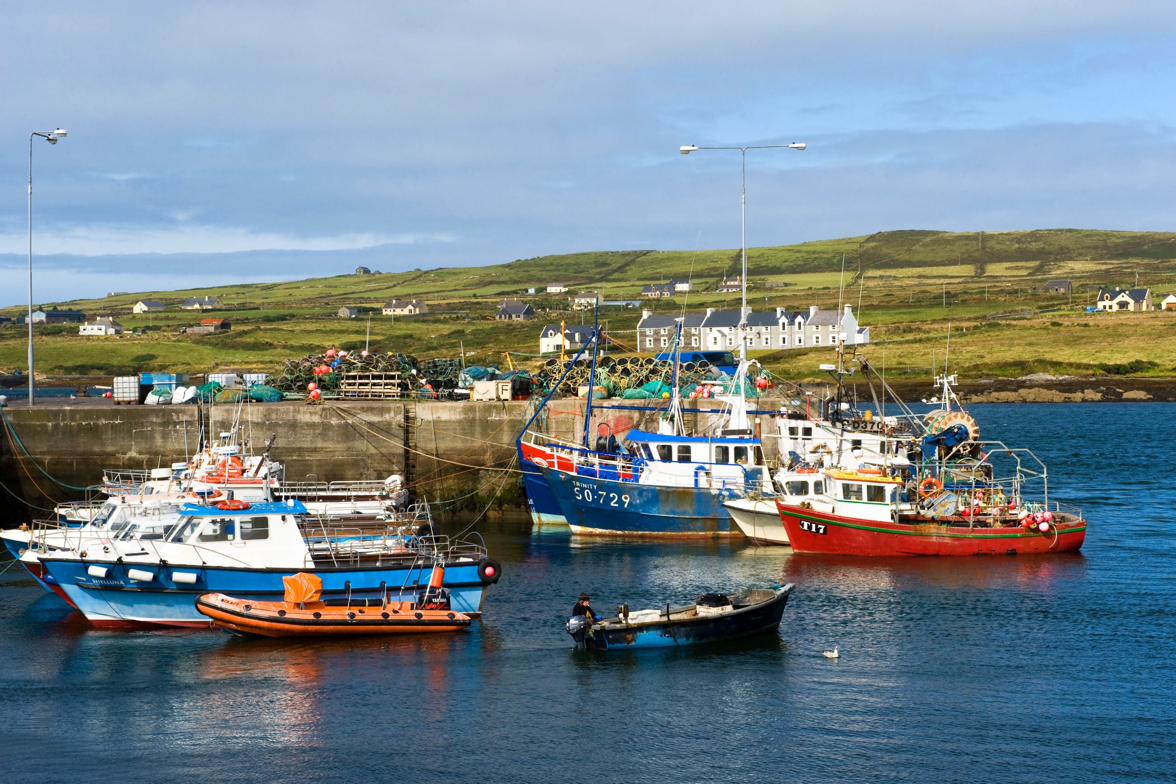Boats in a harbour on The Ring of Kerry, County Kerry