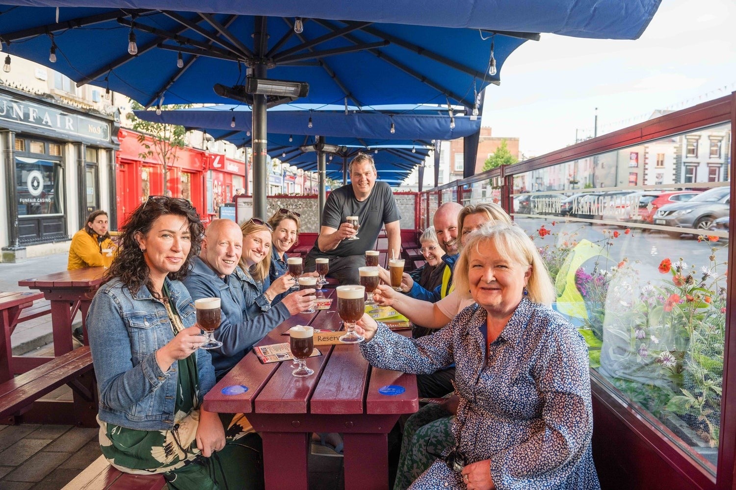 A group of people enjoying drinks in Dungarvan