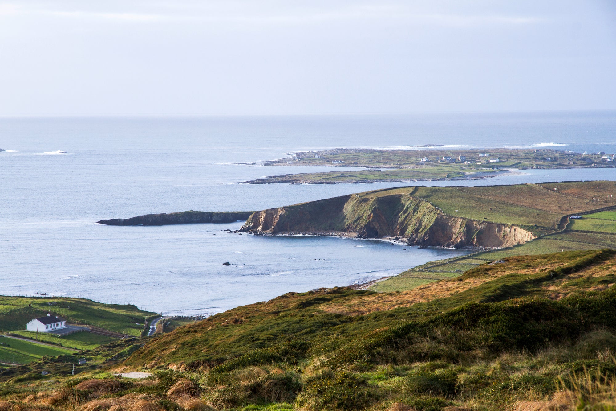 Aerial view of Sky Road in Clifden, Co Galway