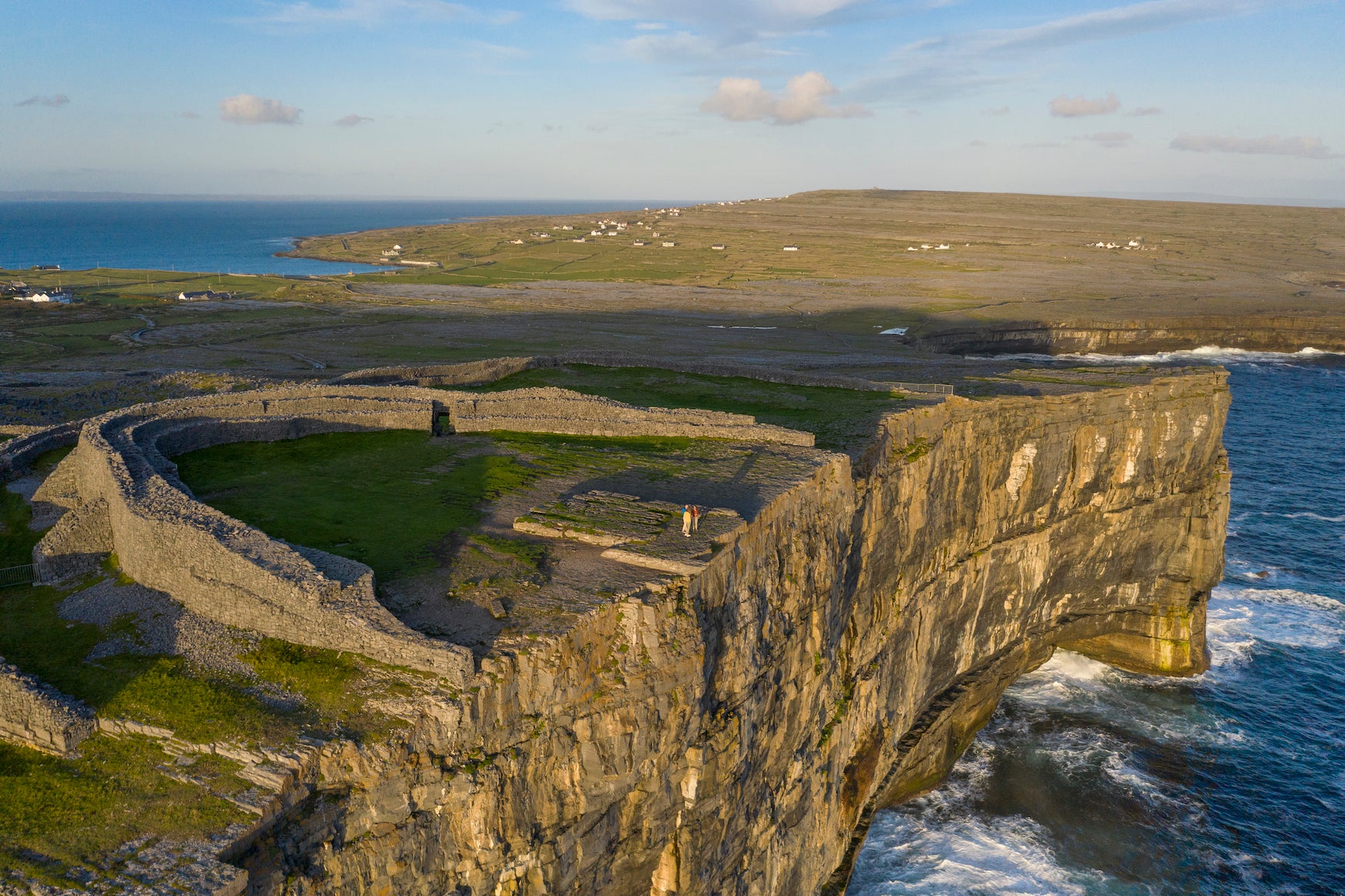 Aerial view of Dún Aonghasa in Galway