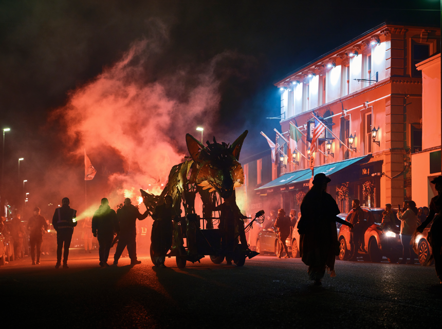 parade in longford town at dead of night festival