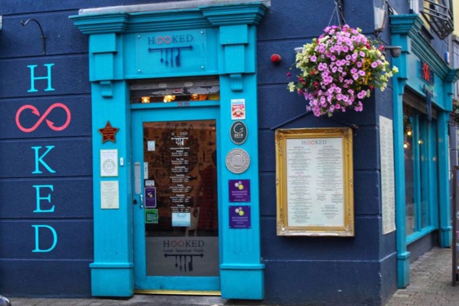 Front exterior of Hooked restaurant in Sligo Town