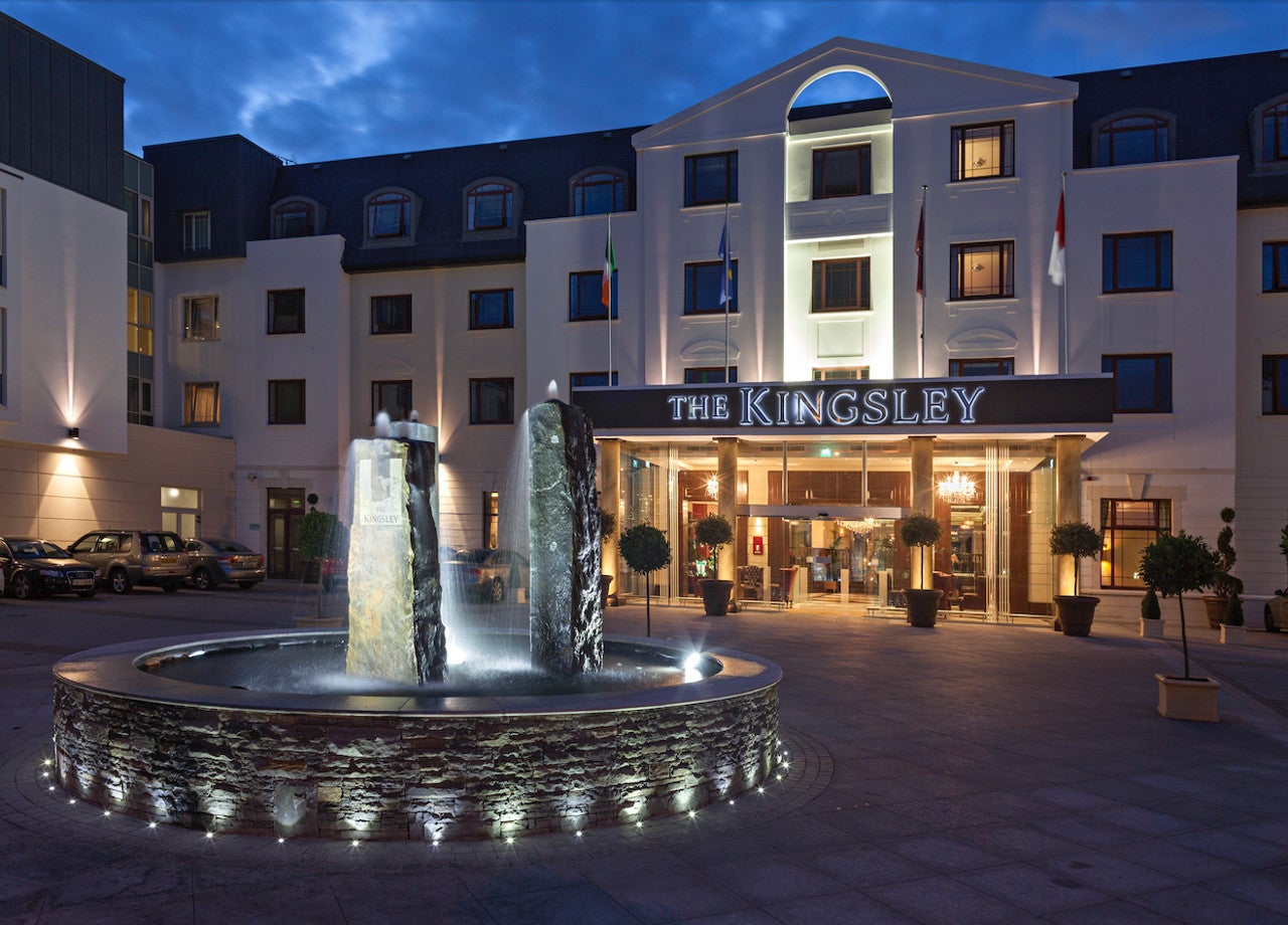 View of hotel and parking area