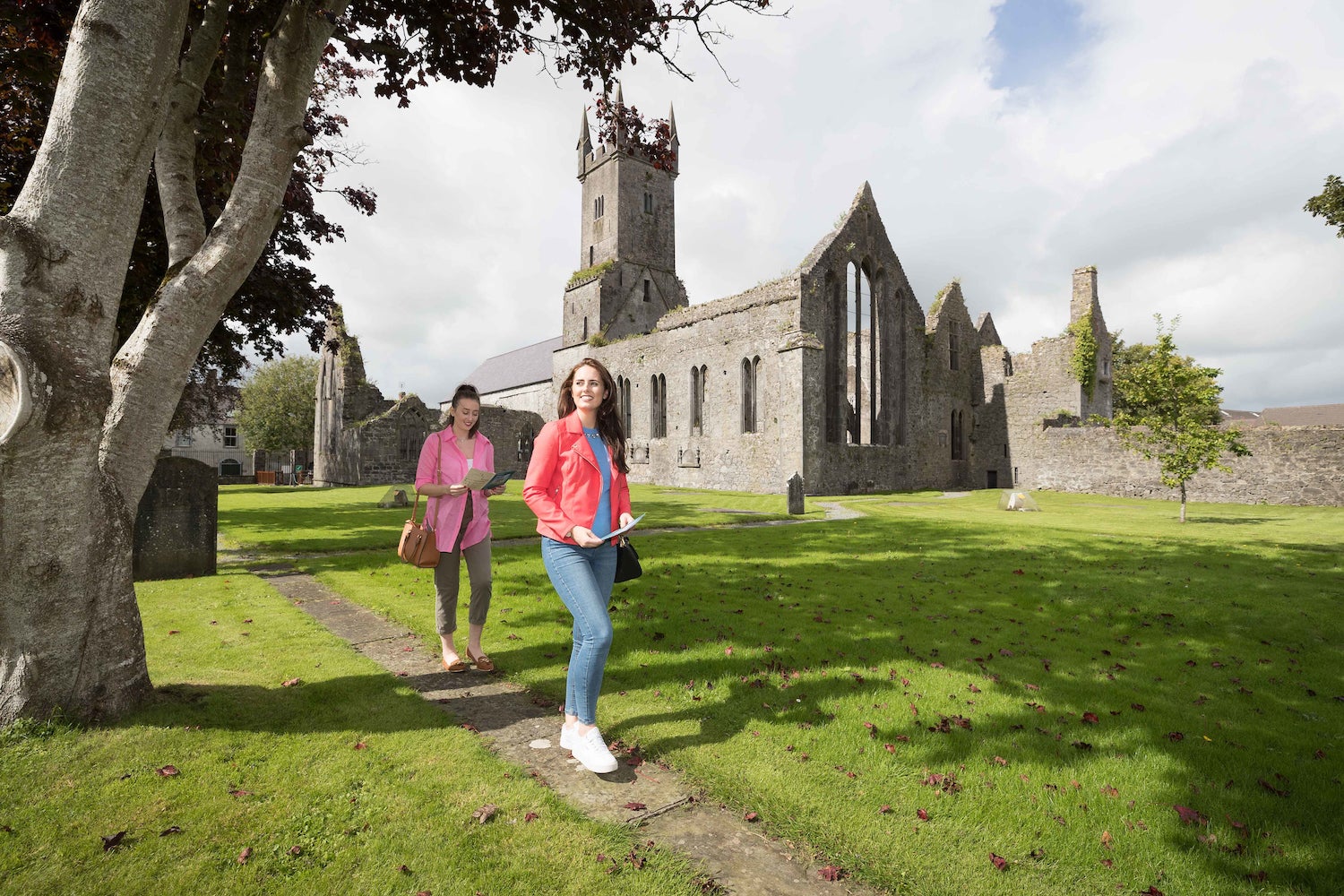 People on the grounds of the Ennis Franciscan Friary in Co Clare