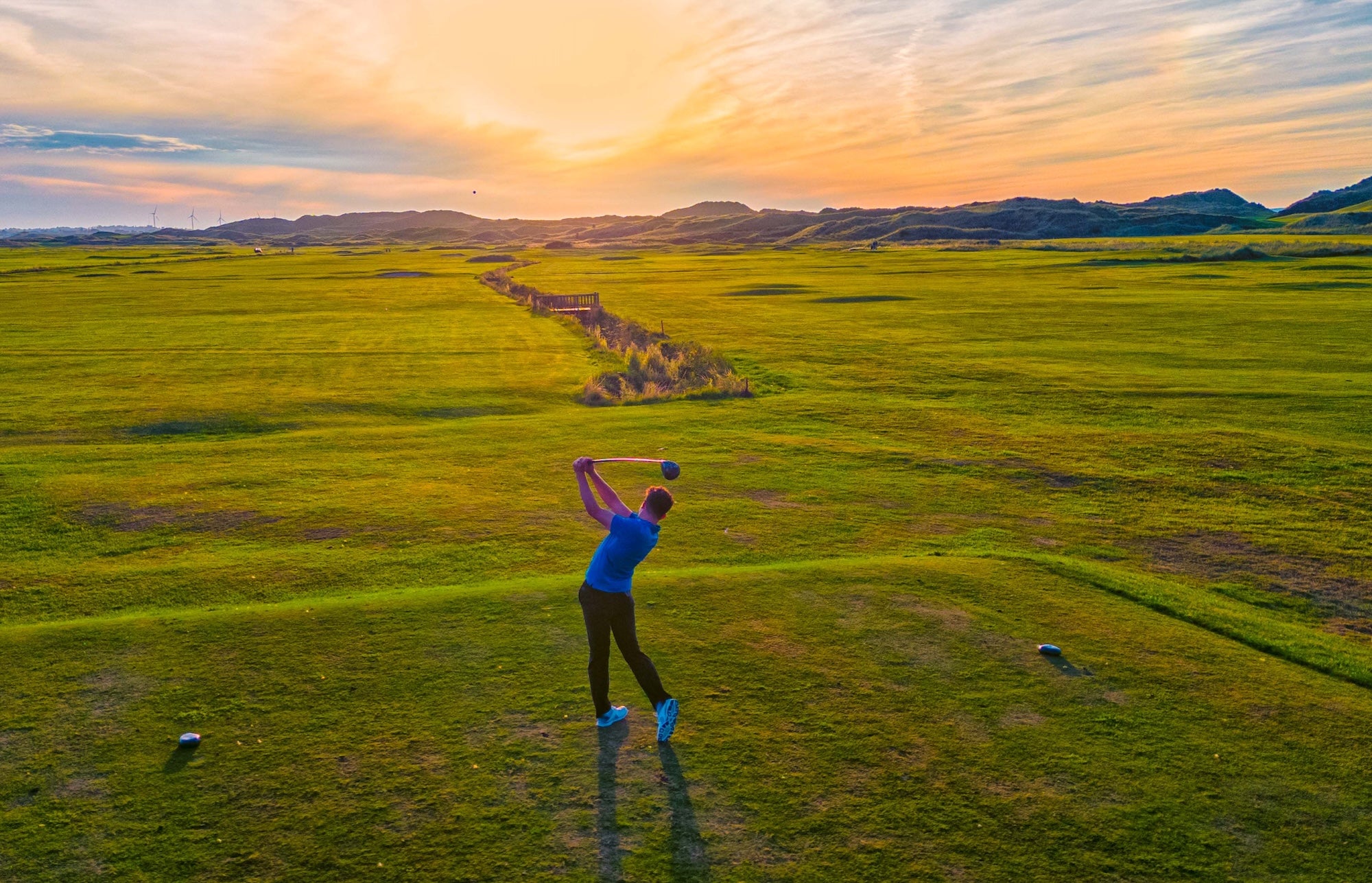 A golfer at Enniscrone Golf Club, Co Sligo