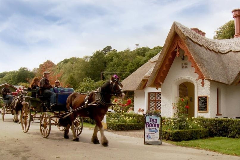 Jaunting car outside Tea Rooms