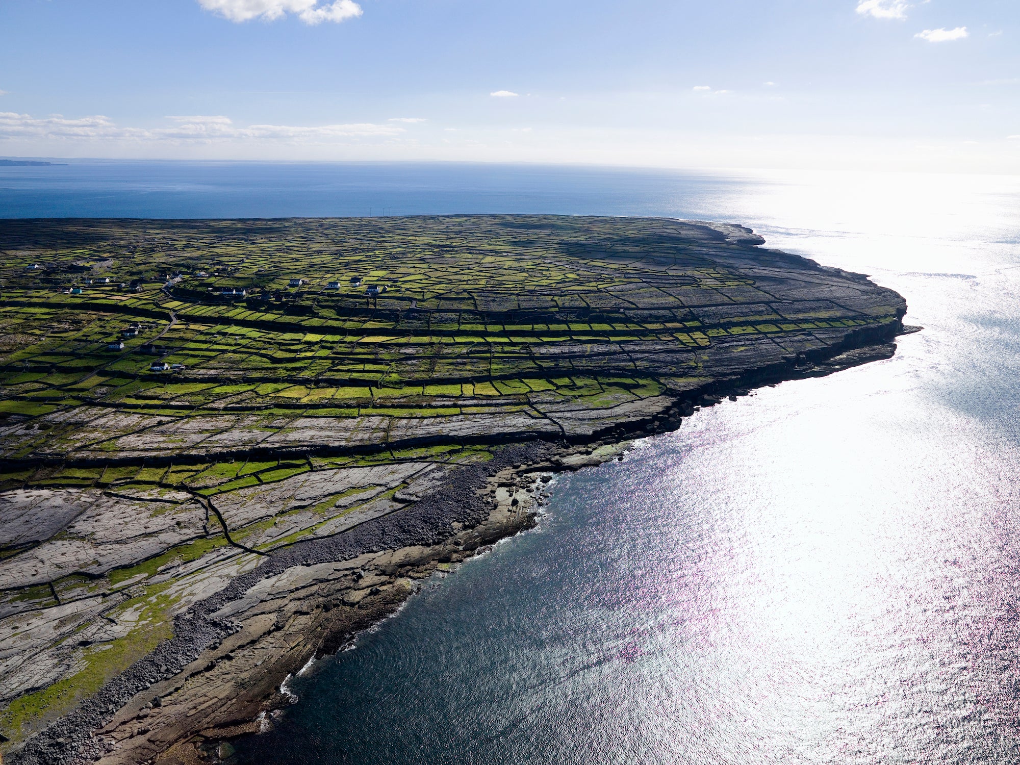 Aerial image of Inishmaan (Inis Meáin).
