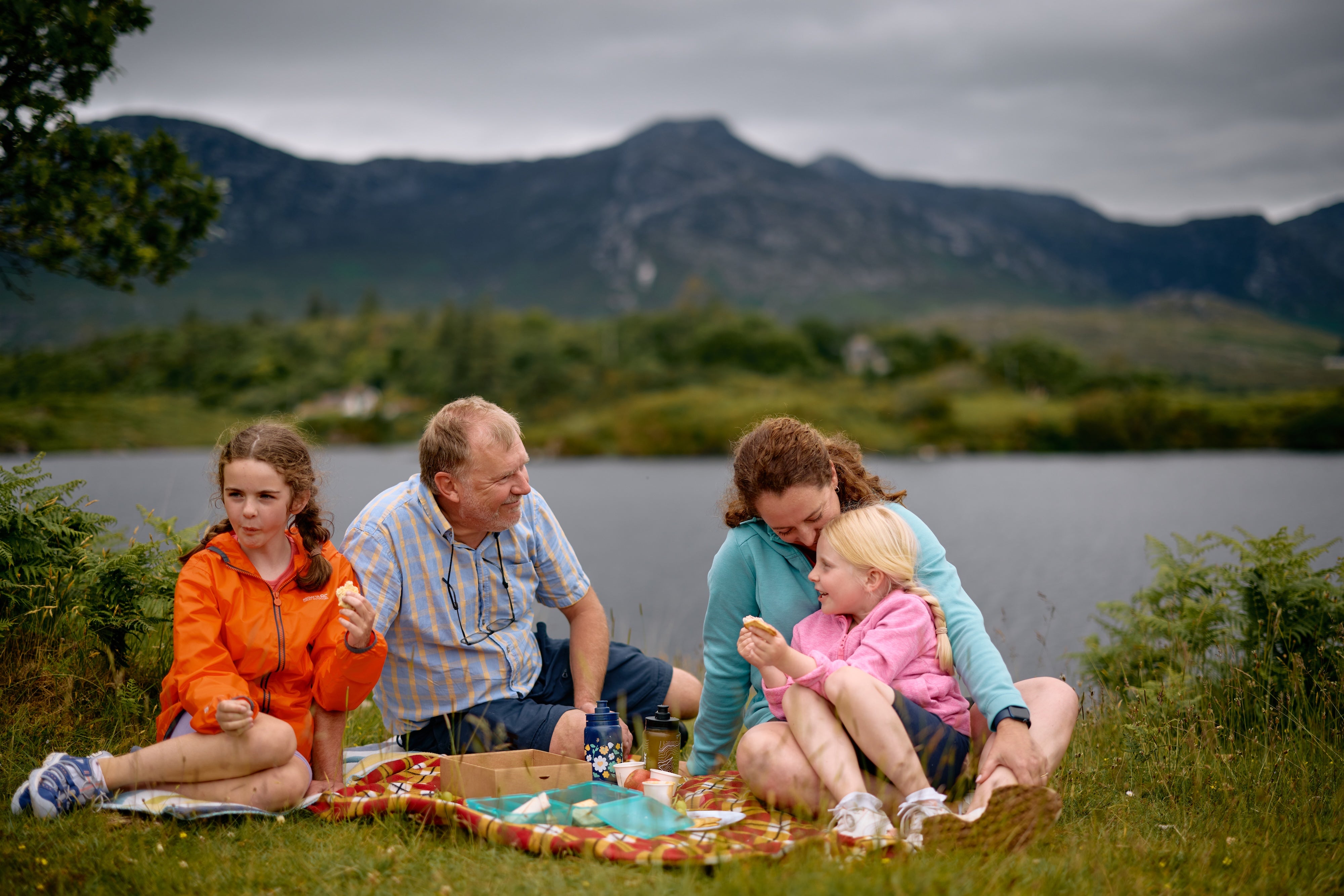 Family having a picnic in Connemara.