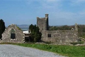 Blue skies at the ancient stone ruins of Creevelea Abbey, County Leitrim