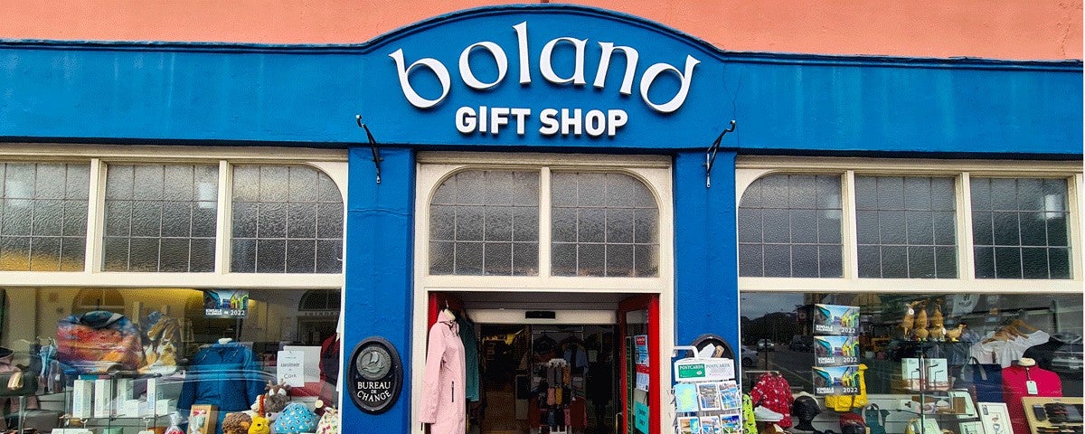 Shop doorway with goods visible on either side