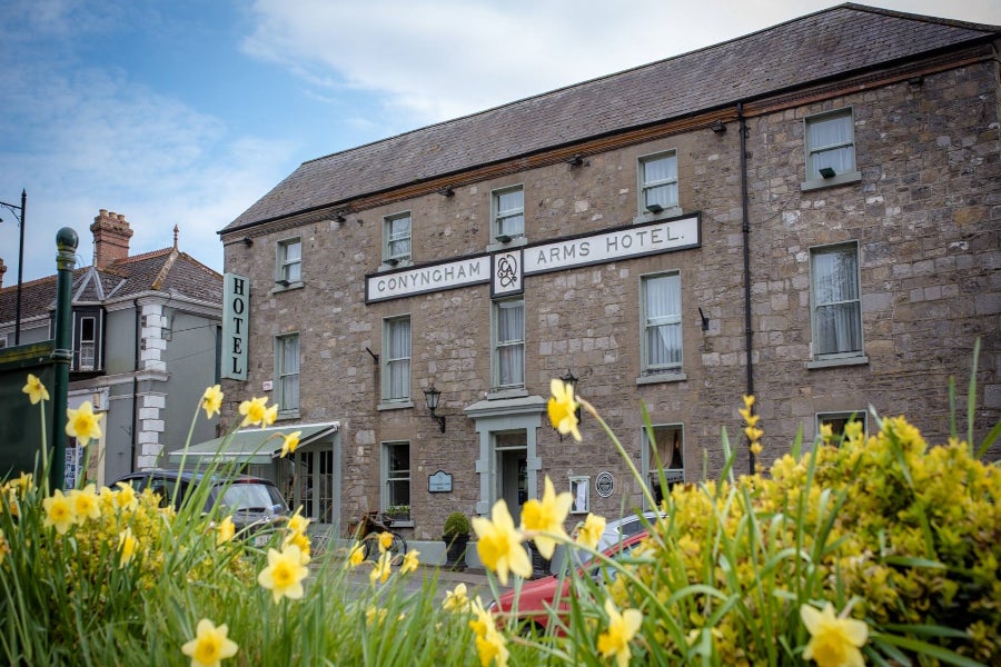 Front view of stone buiding