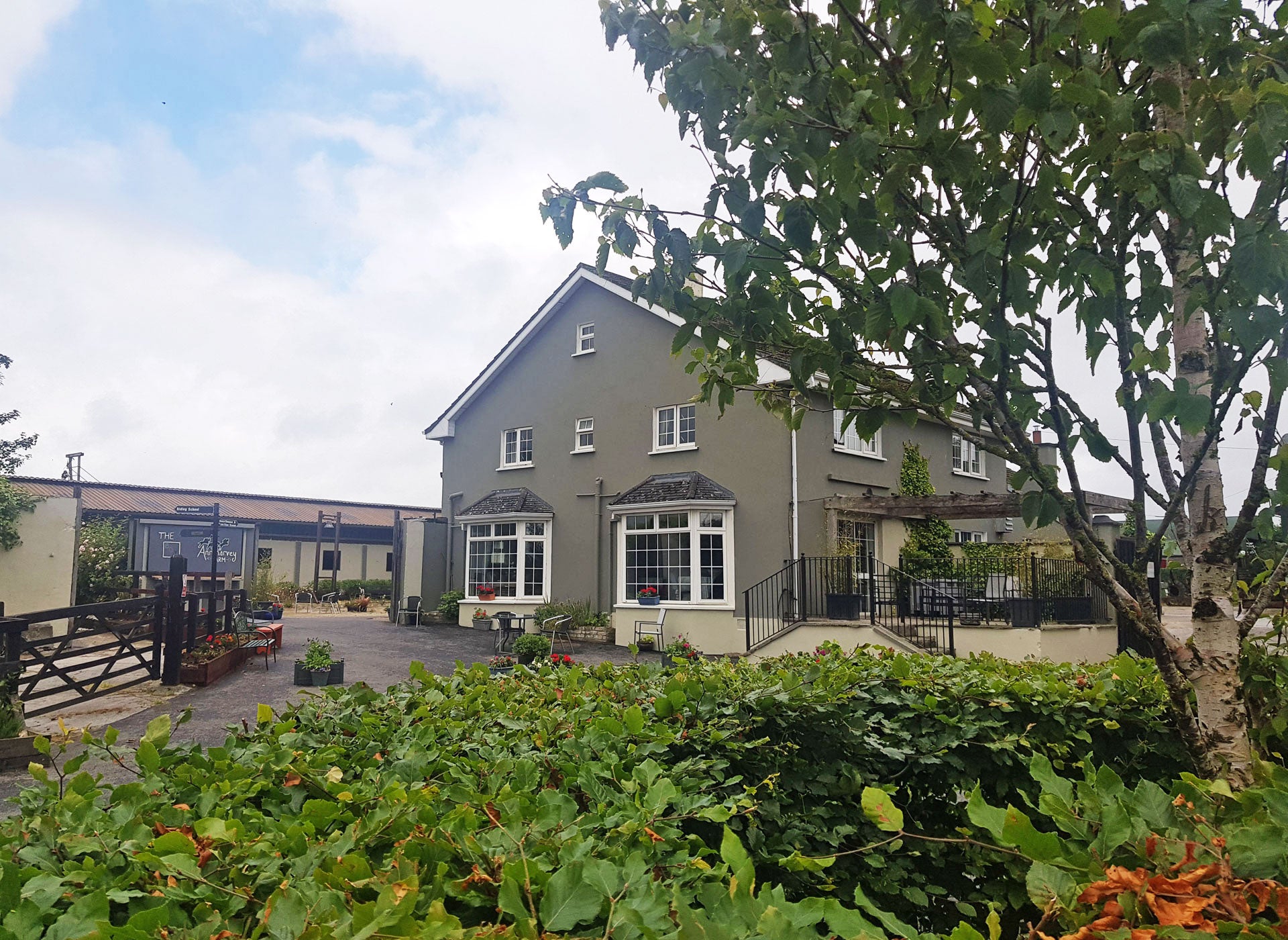 Annaharvey Farm Equestrian Centre exterior of the farmhouse and stables