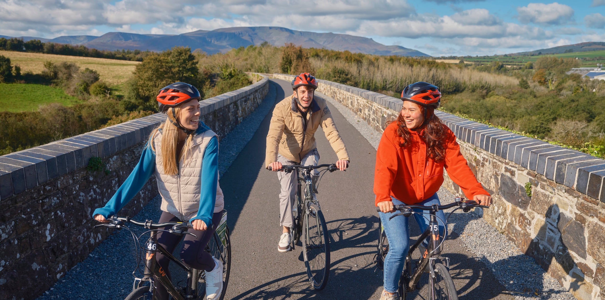 Cyclists on the Waterford Greenway 
