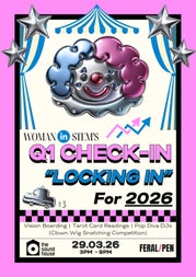 Event information for Woman in Stem's Q1 check in on the 29th March 2026 in A4 format