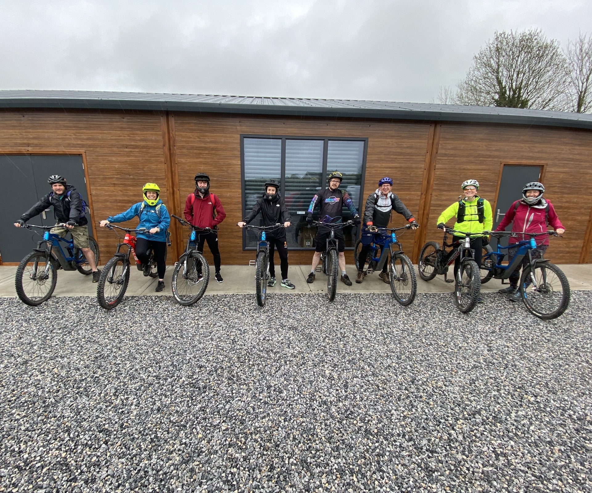 A group with their Bloom E Riders bikes