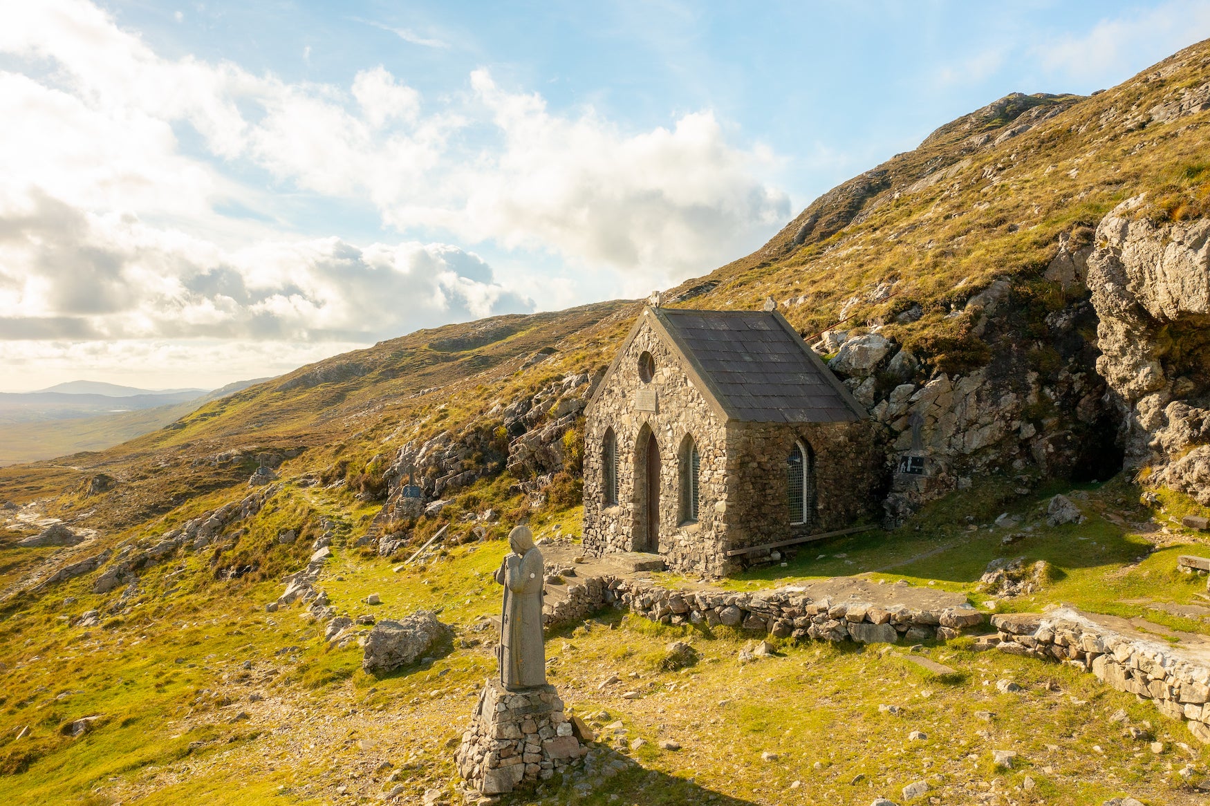 Statue of St Patrick on the Máméan Trail in Connemara, Co Galway