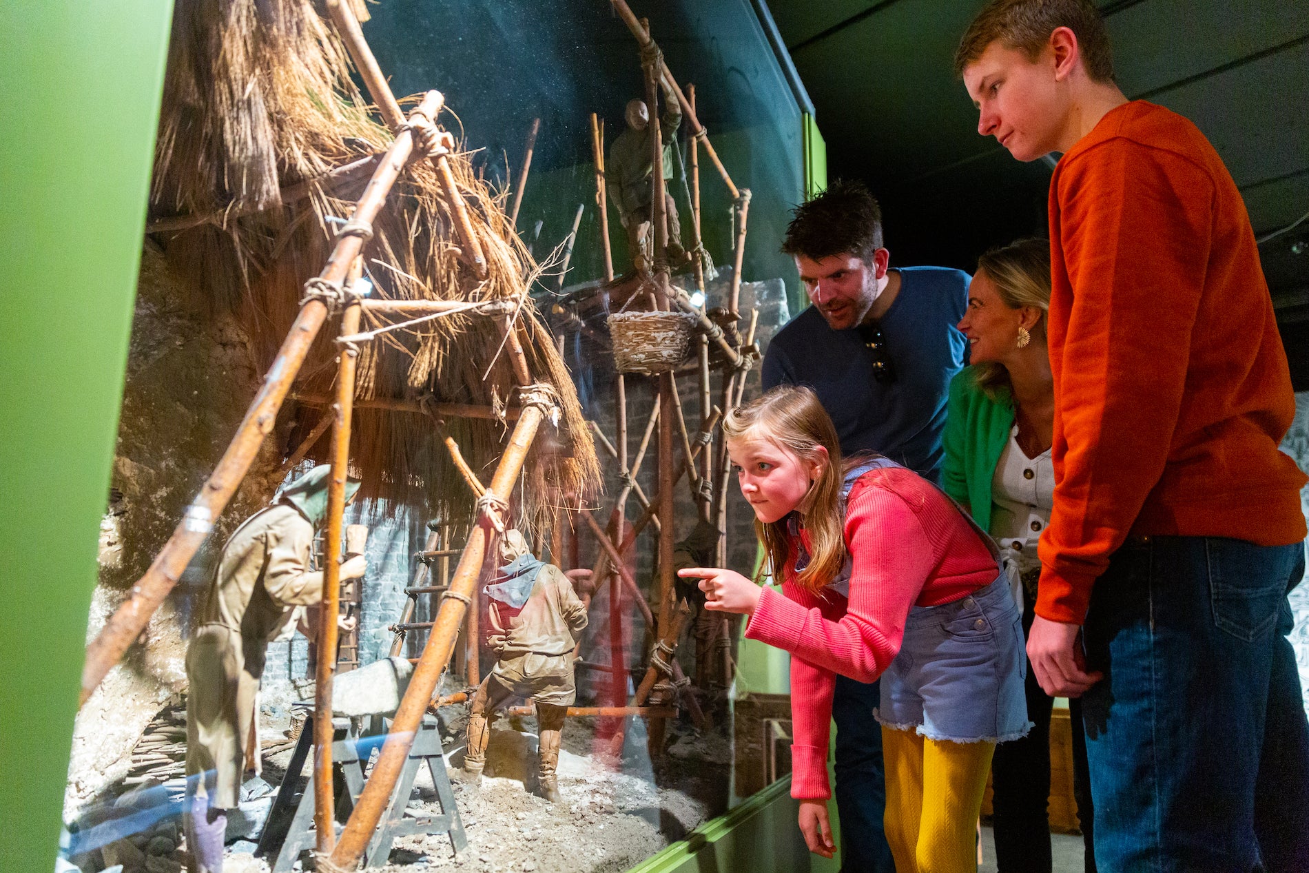 A family viewing exhibitions in King John's Castle in Limerick. 