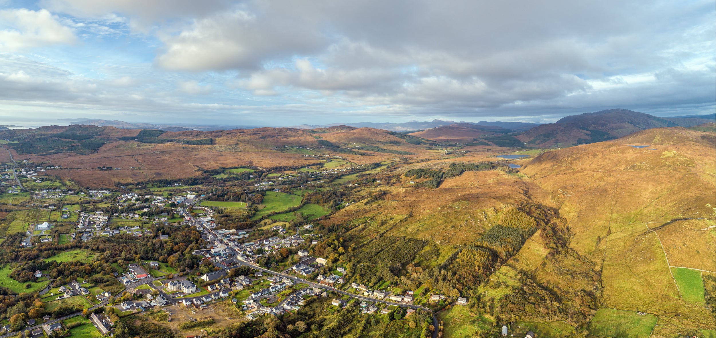 Aerial view of Glenties in County Donegal