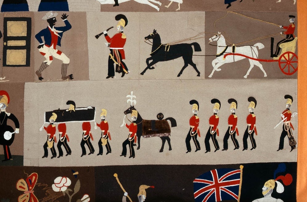 An excerpt from the 'Stokes Tapestry', on display in Soldiers and Chiefs
