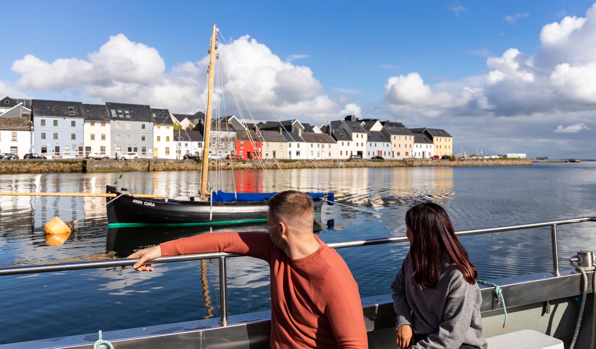 People on a boat in Galway city