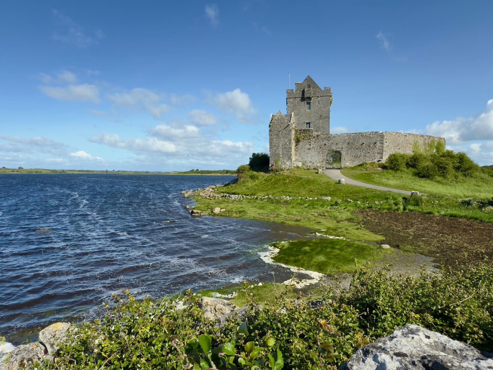 An old castle beside the shore