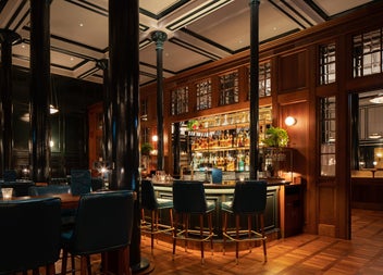An interior view of the elegant bar area at Hawksmoor Dublin 