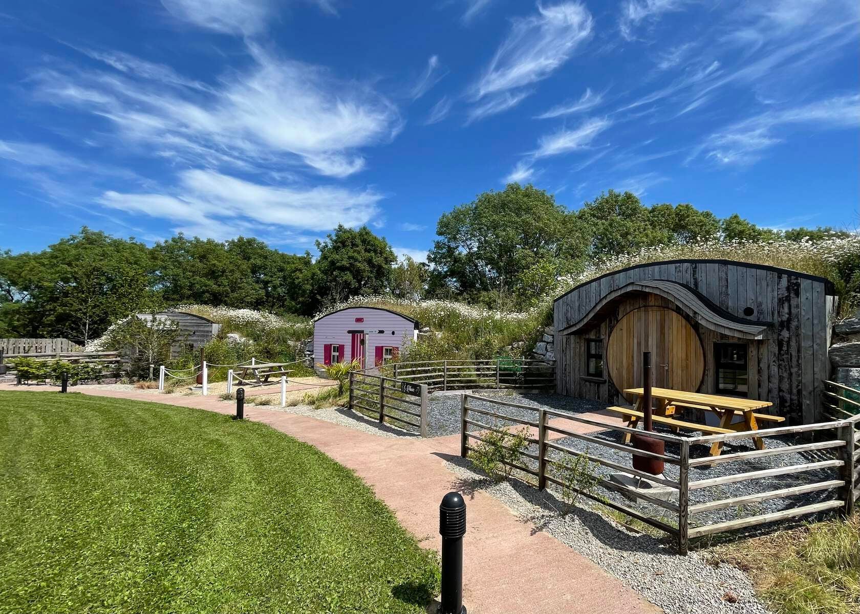 Hobbit-style homes at Glamping Under the Stars in Laois.