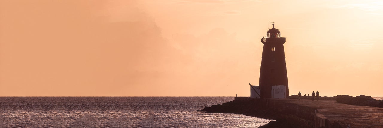Poolbeg Lighthouse at sunset, Dublin