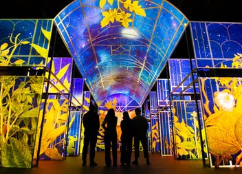 People admiring the reimagined Long Room at The Book of Kells Experience