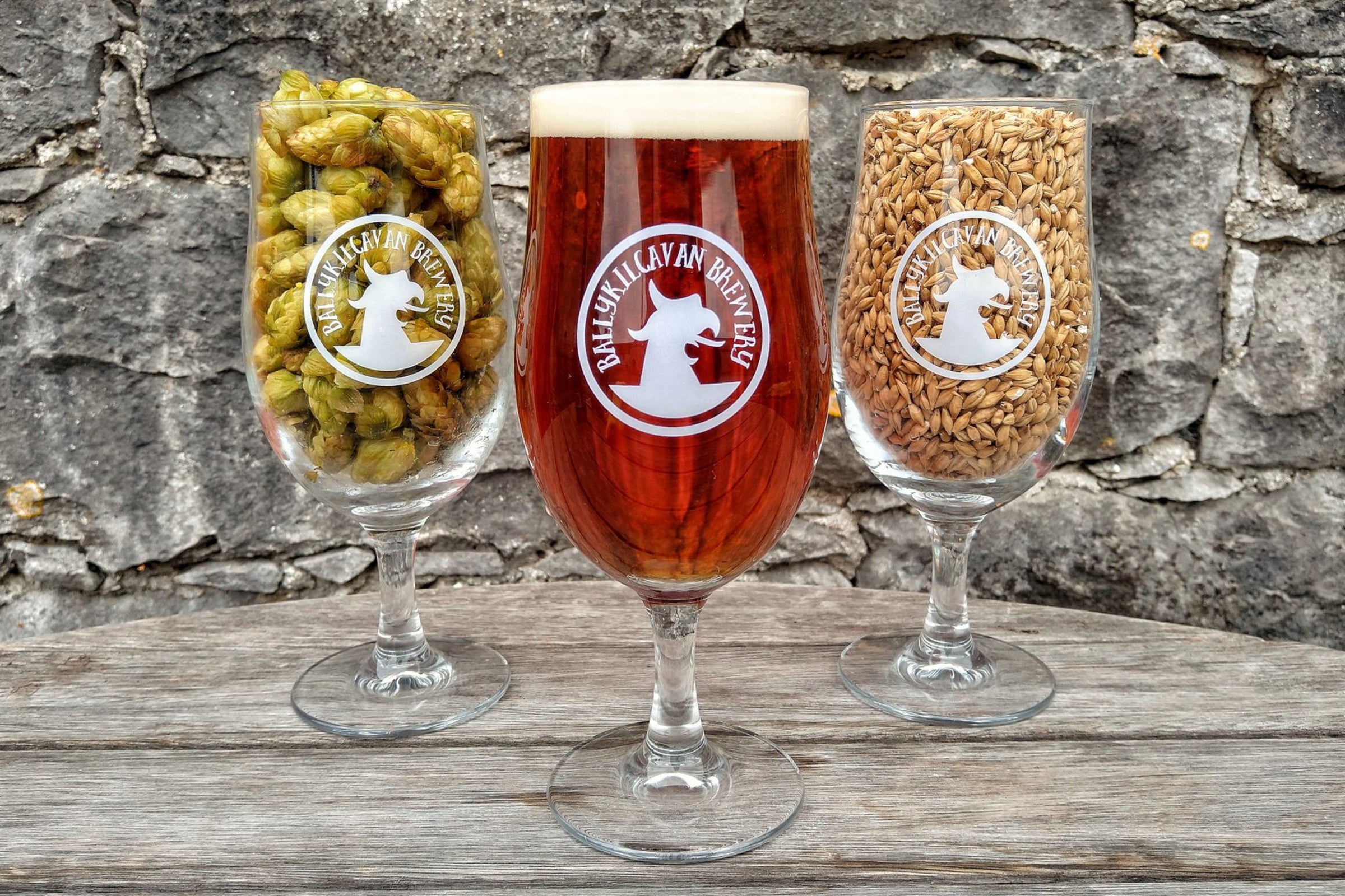 Glass of beer from Ballykilcavan brewery