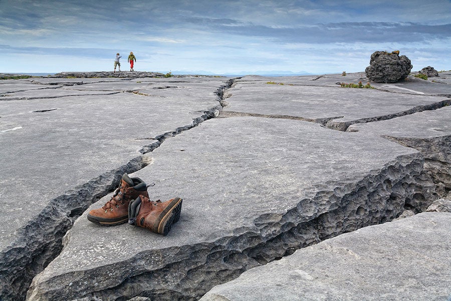 Heart of Burren Walks with limestone pavement and hiking shoes