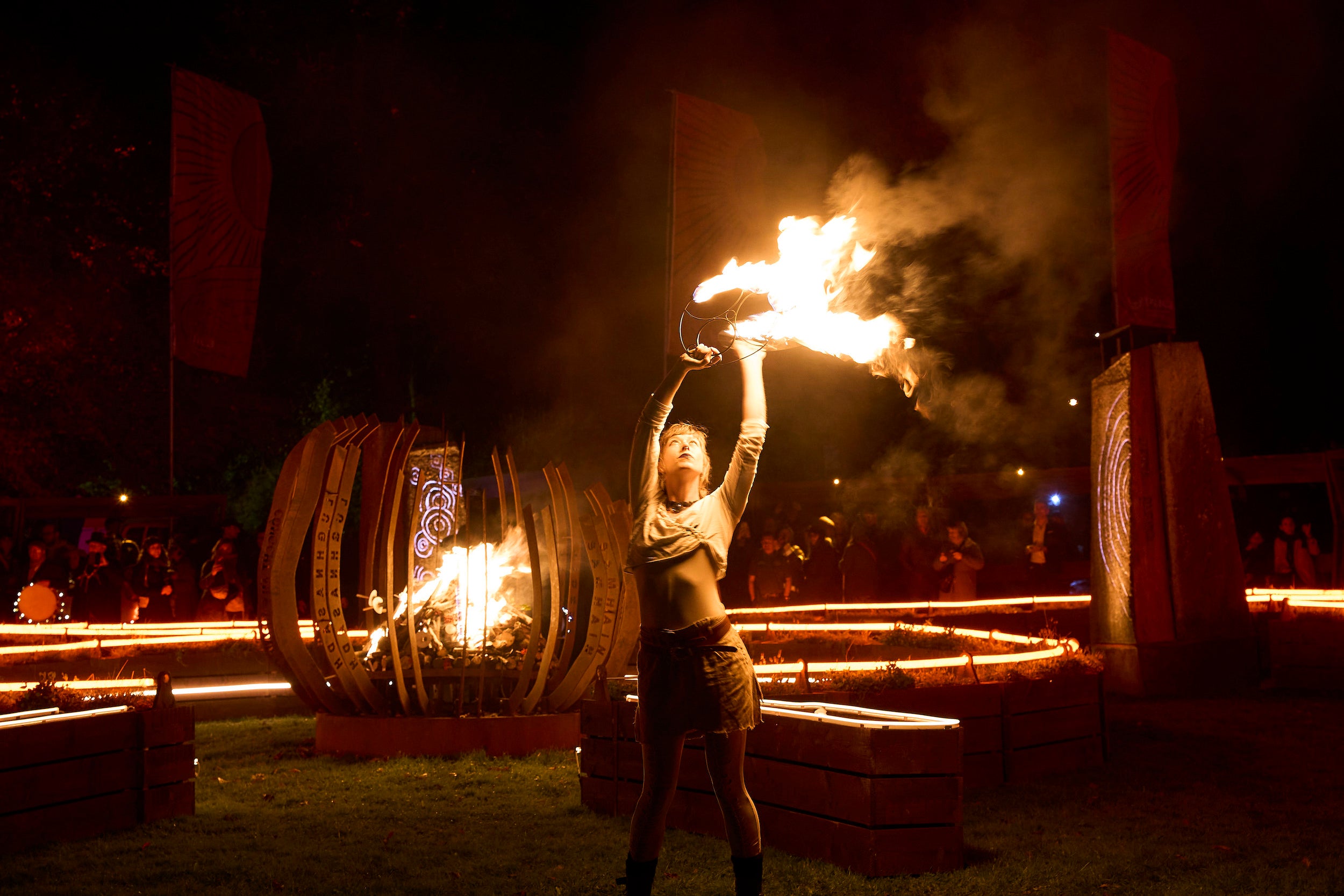 Fire performers at the 2024 Púca Festival in Co Meath